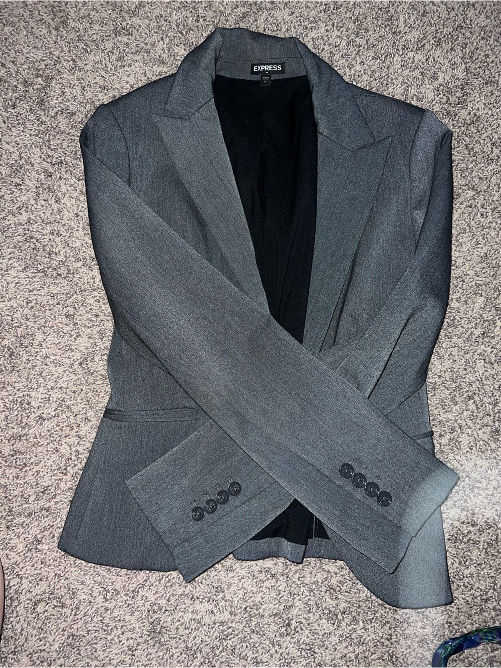 Express Women's Gray Fitted Blazer